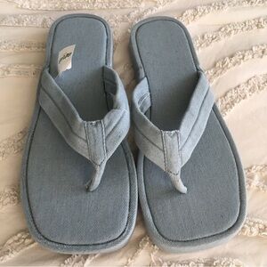 aerie Light Blue Fabric Thong Sandals